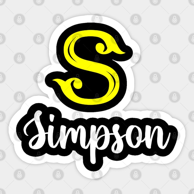 I'm A Simpson ,Simpson Surname, Simpson Second Name Sticker by overviewtru